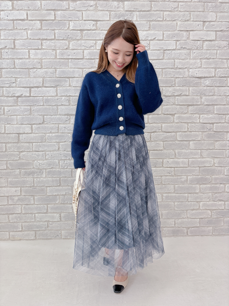 モヘアライクビジューカーディガン