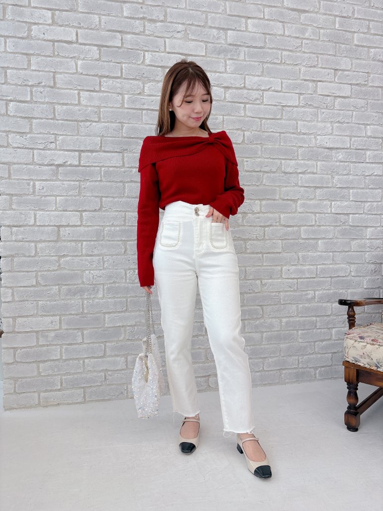 パールスリムテーパードデニム