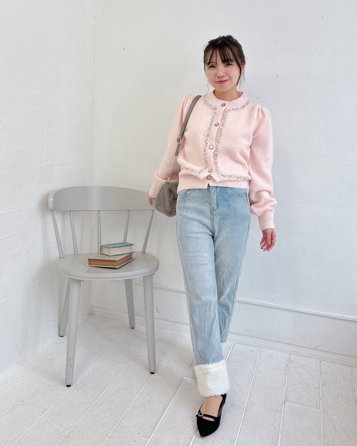 裏起毛あったかボアデニム