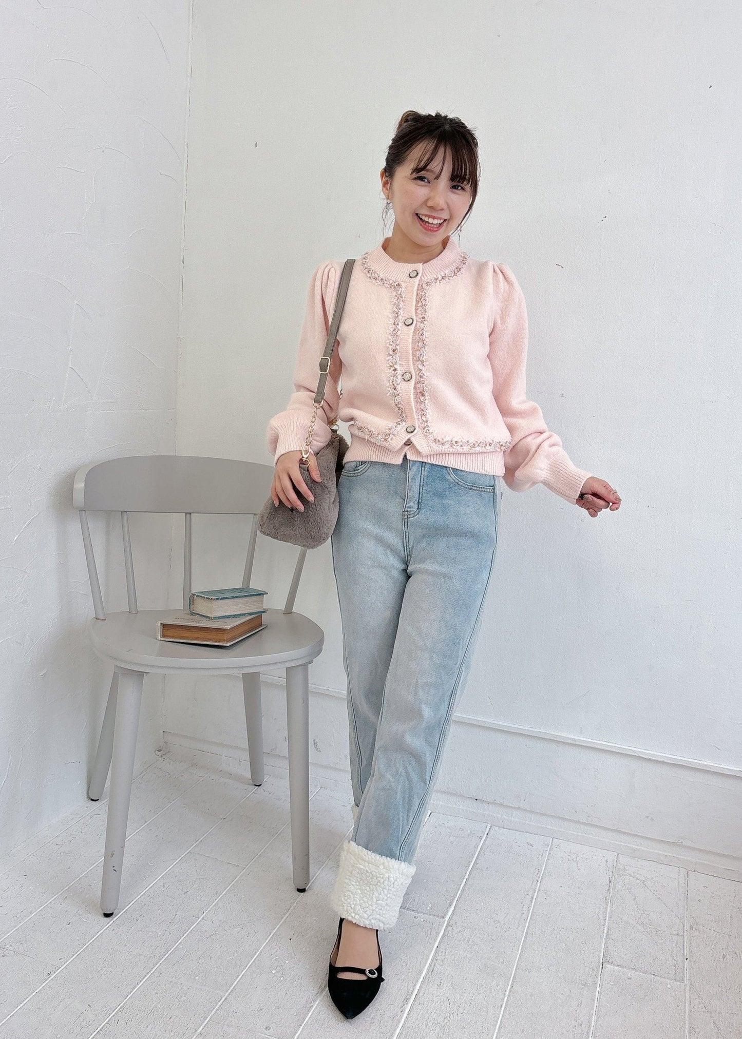 裏起毛あったかボアデニム