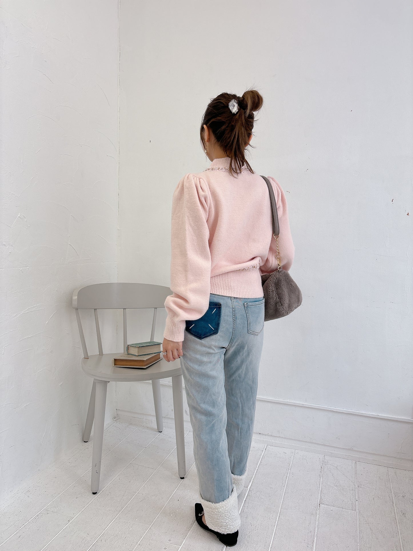 裏起毛あったかボアデニム