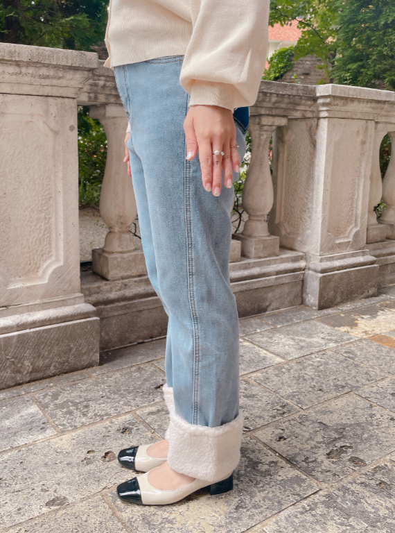 裏起毛あったかボアデニム