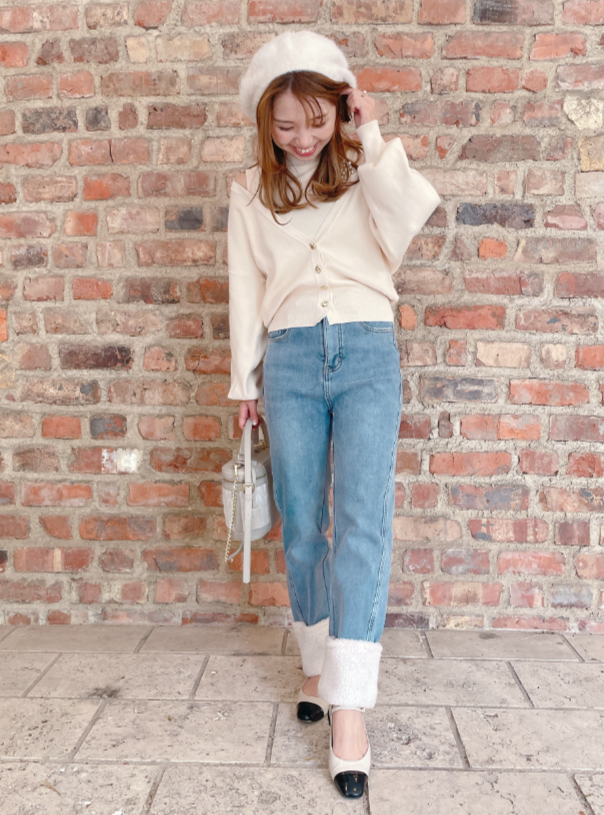 裏起毛あったかボアデニム