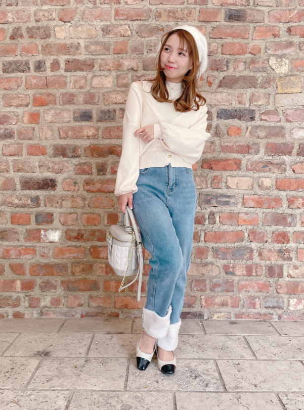 裏起毛あったかボアデニム