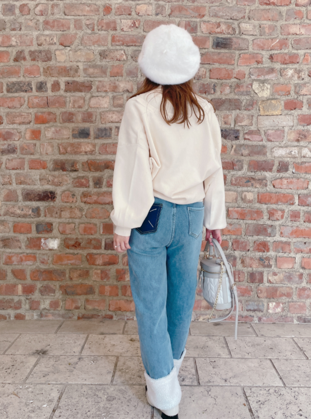 裏起毛あったかボアデニム