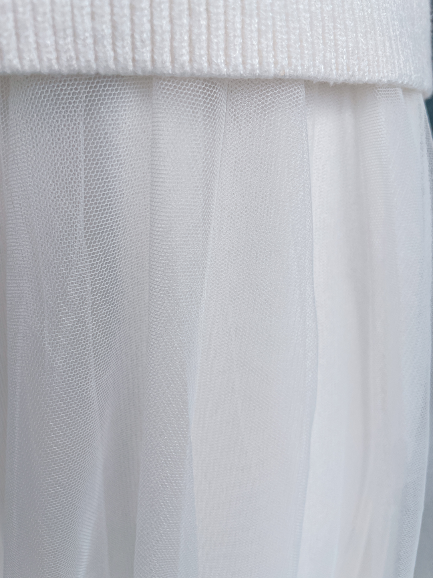 ベスト付きニットワンピース