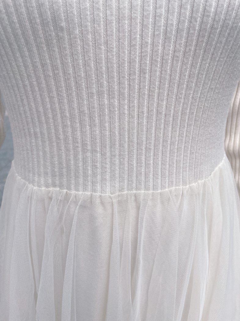 ベスト付きニットワンピース