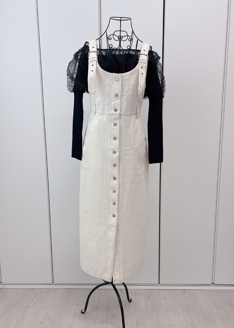 ホワイトデニムジャンスカ