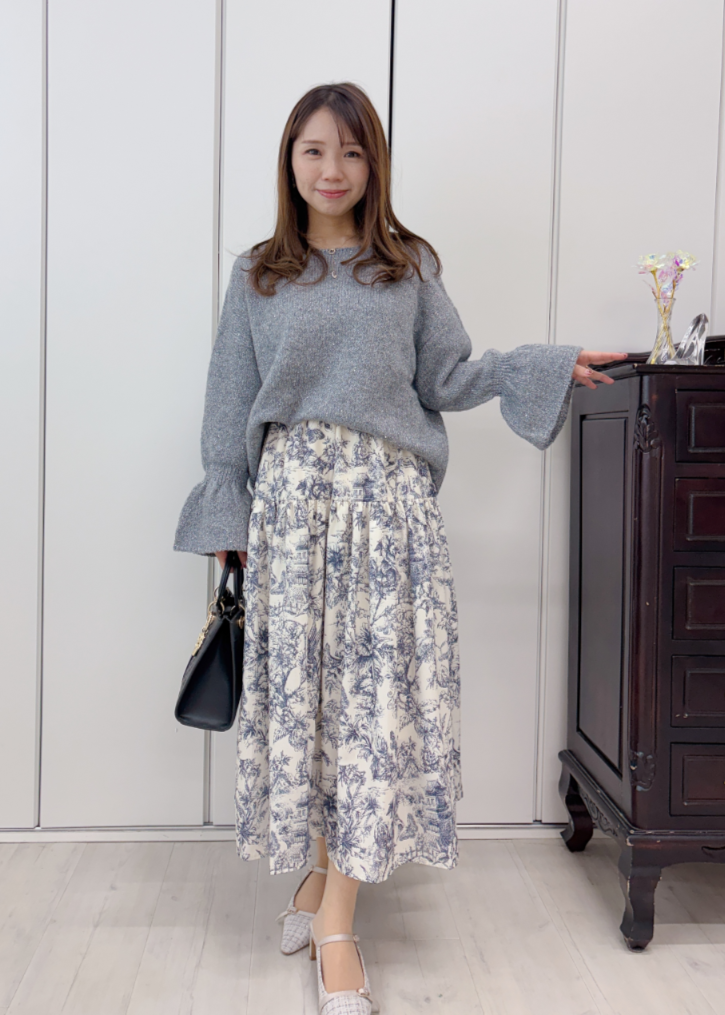 トワルドジュイ柄スカート