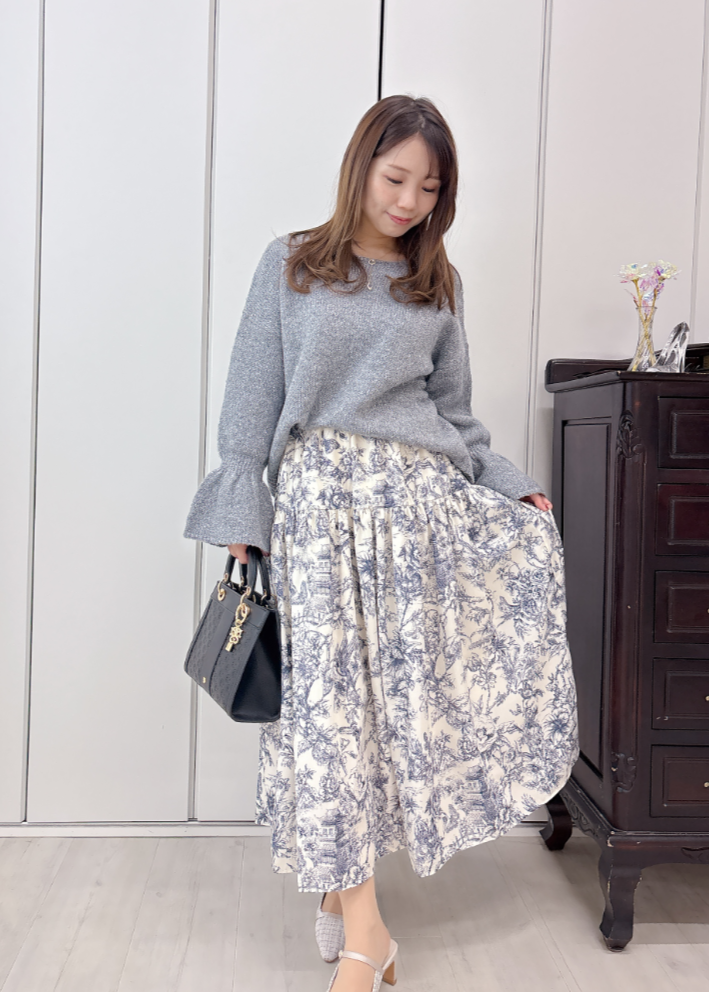 トワルドジュイ柄スカート