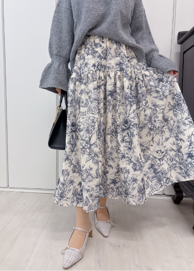 トワルドジュイ柄スカート