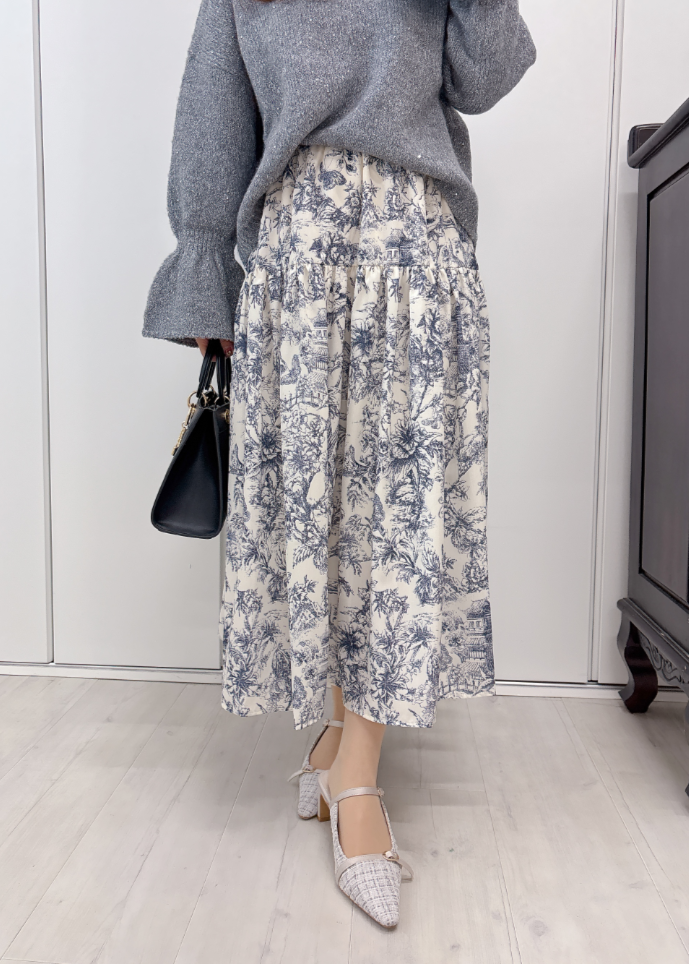 トワルドジュイ柄スカート