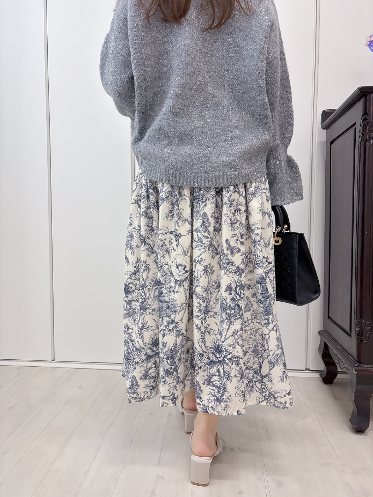 トワルドジュイ柄スカート