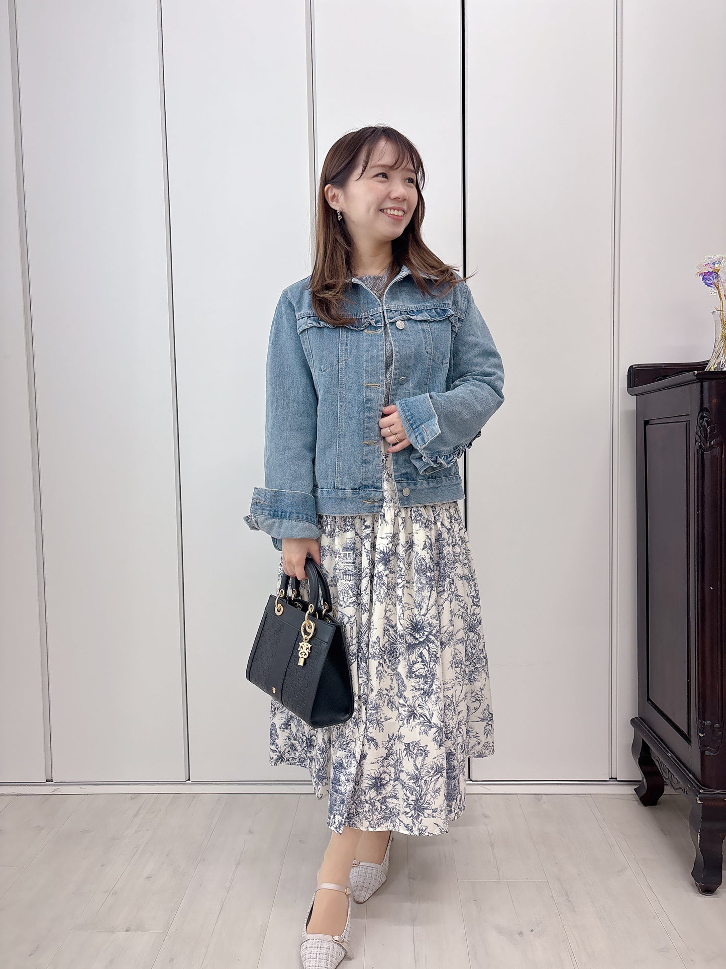 トワルドジュイ柄スカート