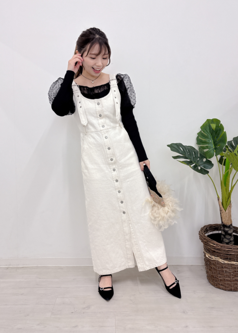 ホワイトデニムジャンスカ
