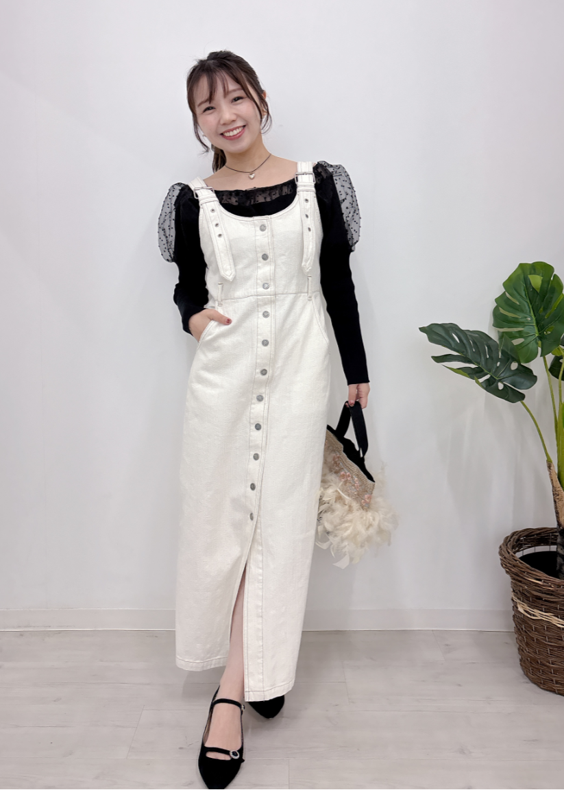 ホワイトデニムジャンスカ