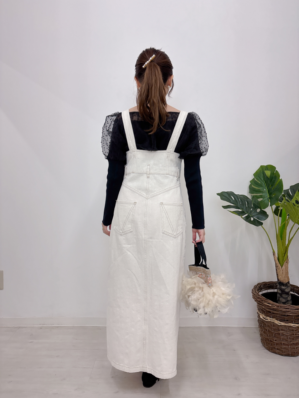 ホワイトデニムジャンスカ