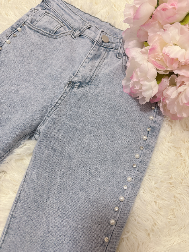 サイドビジューデニム