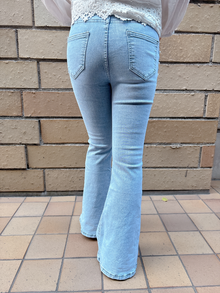 サイドビジューデニム