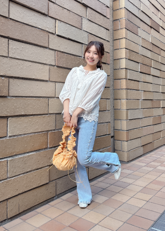 サイドビジューデニム