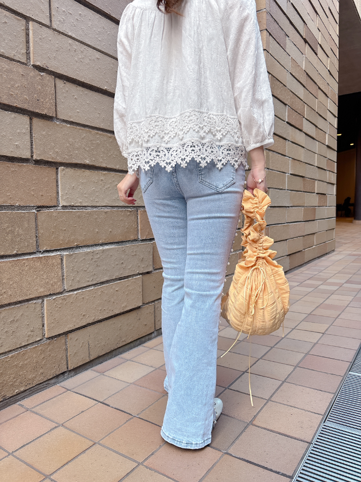 サイドビジューデニム