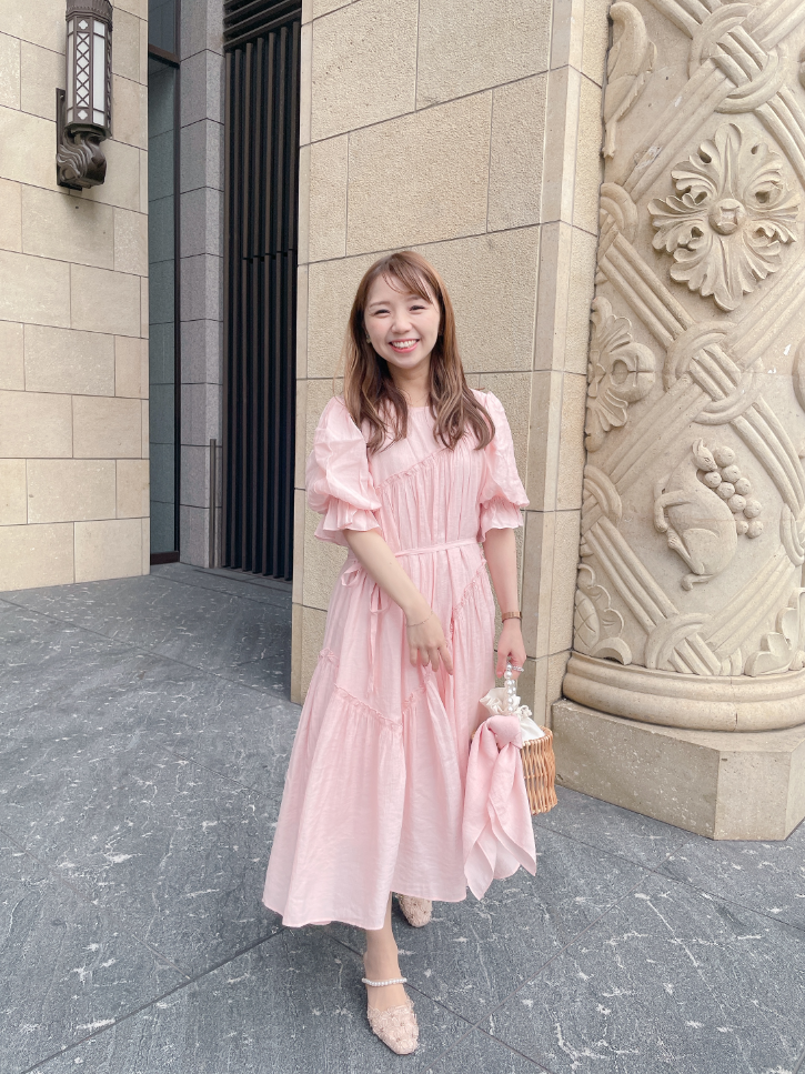 パフスリーブフレンチワンピース