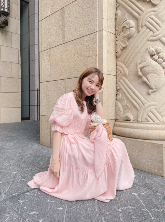 パフスリーブフレンチワンピース