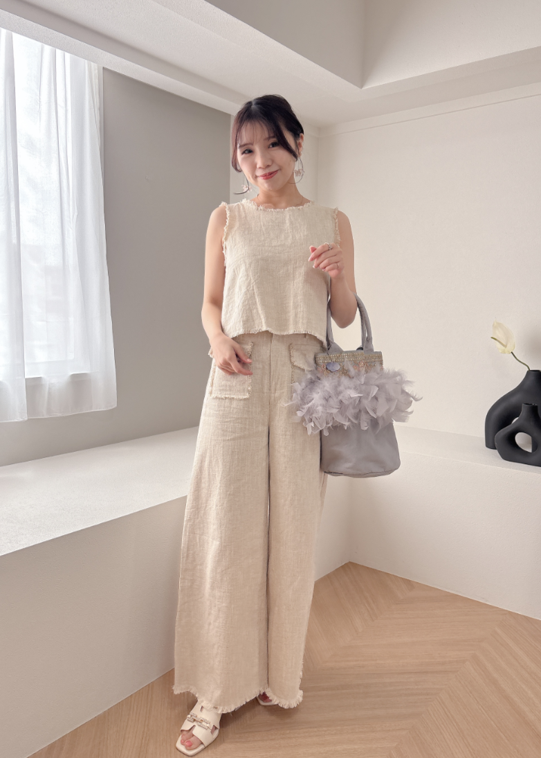 リネン混セットアップ