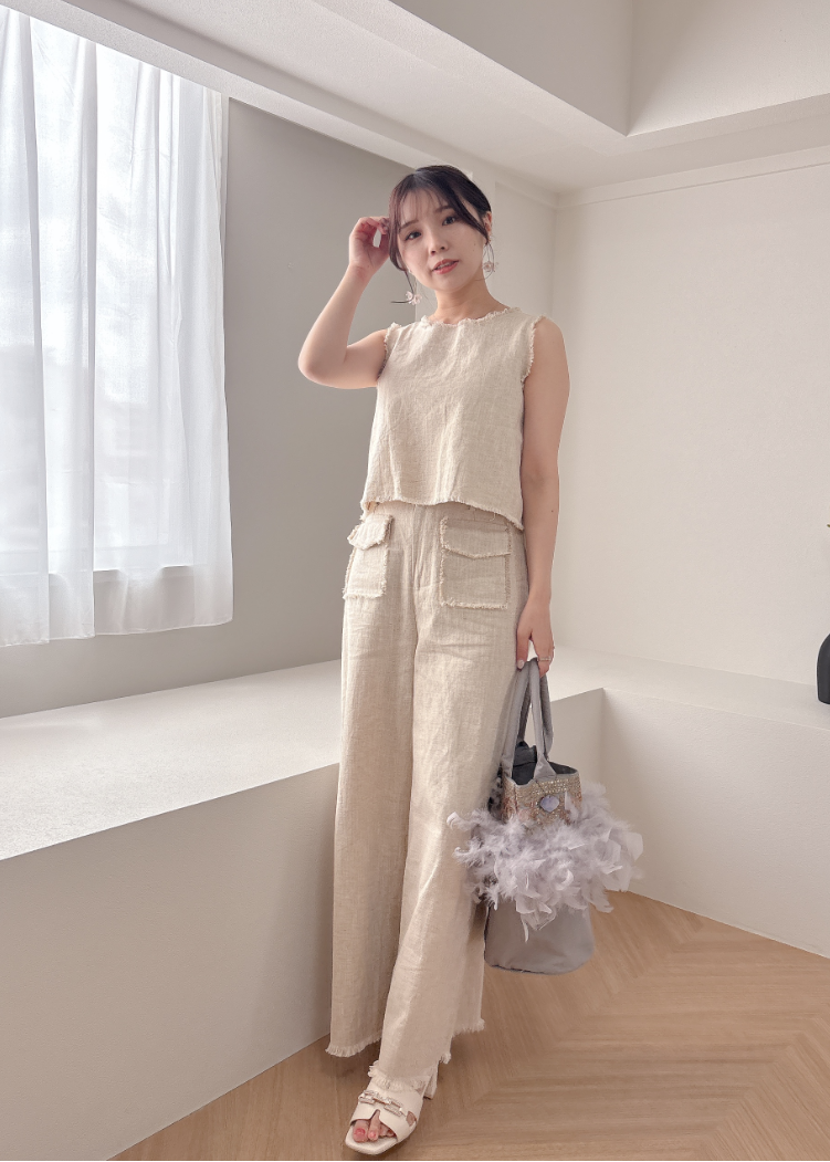 リネン混セットアップ