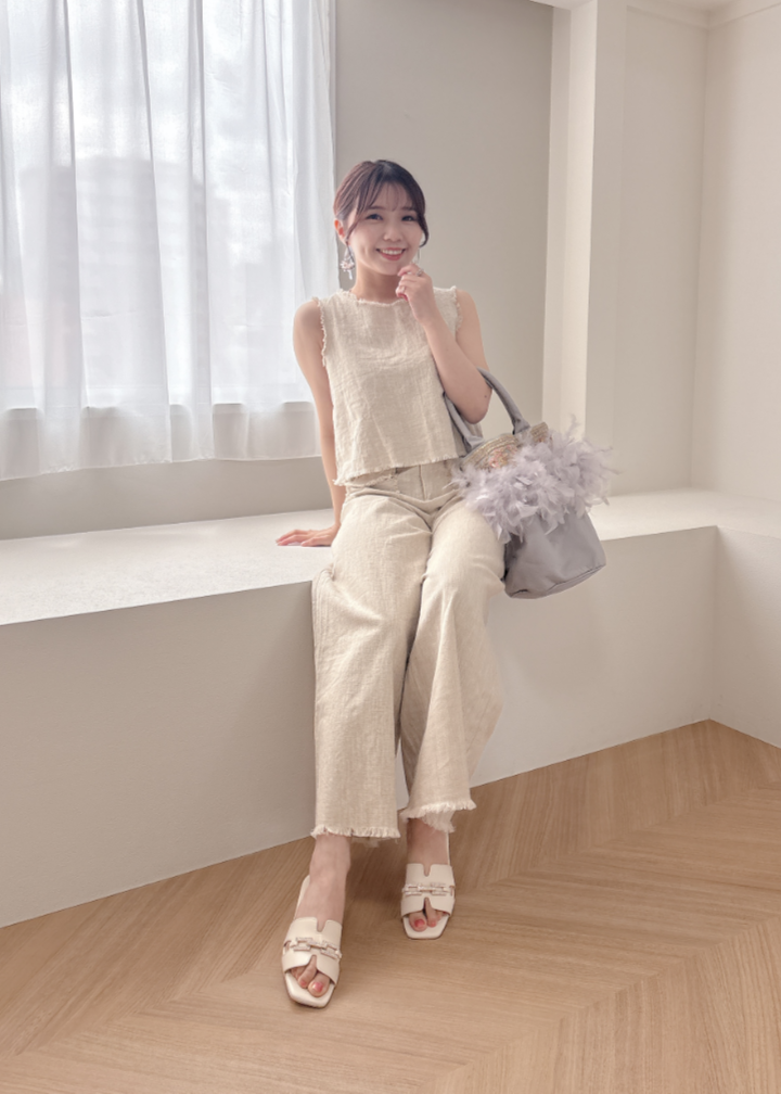 リネン混セットアップ