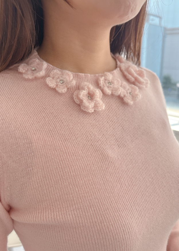 3Dフラワーニット