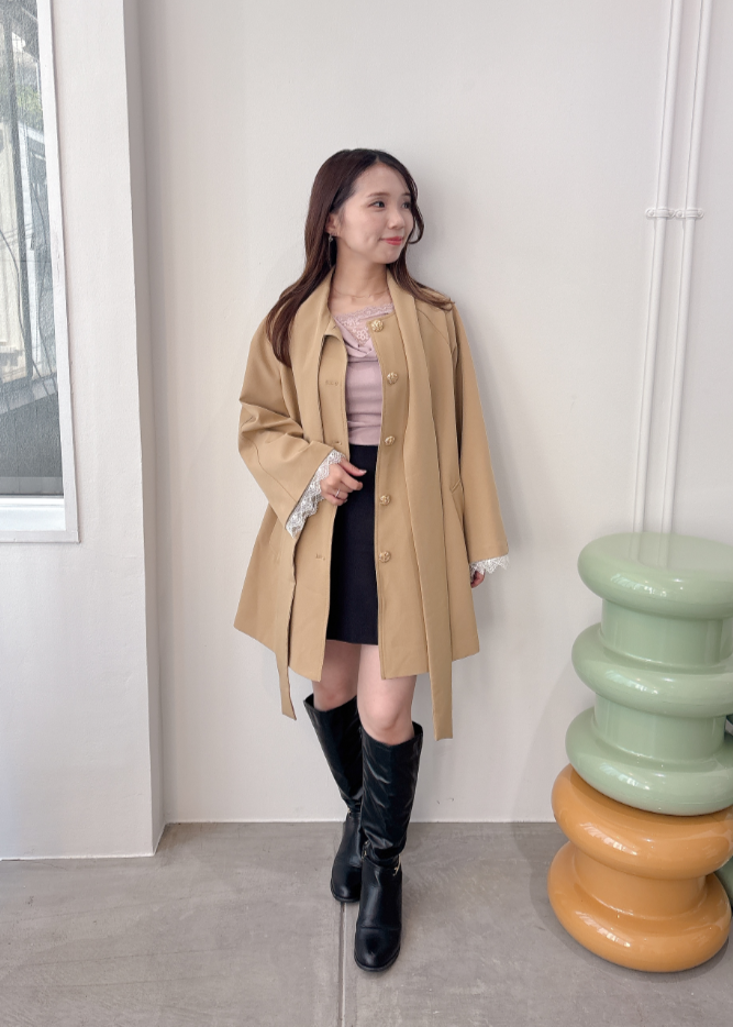 サイドリボントレンチコート