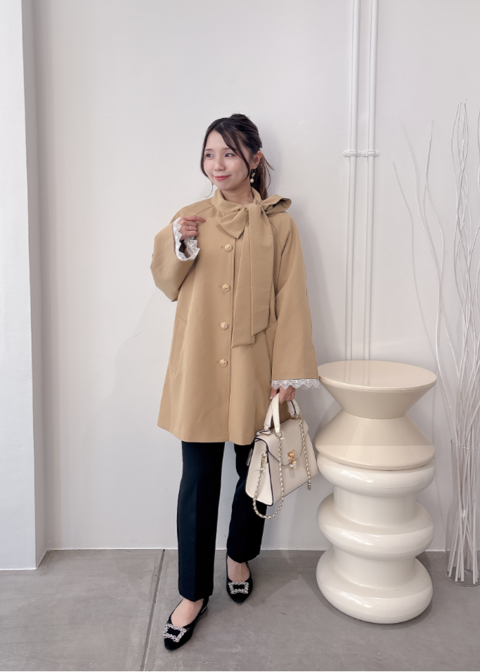 サイドリボントレンチコート