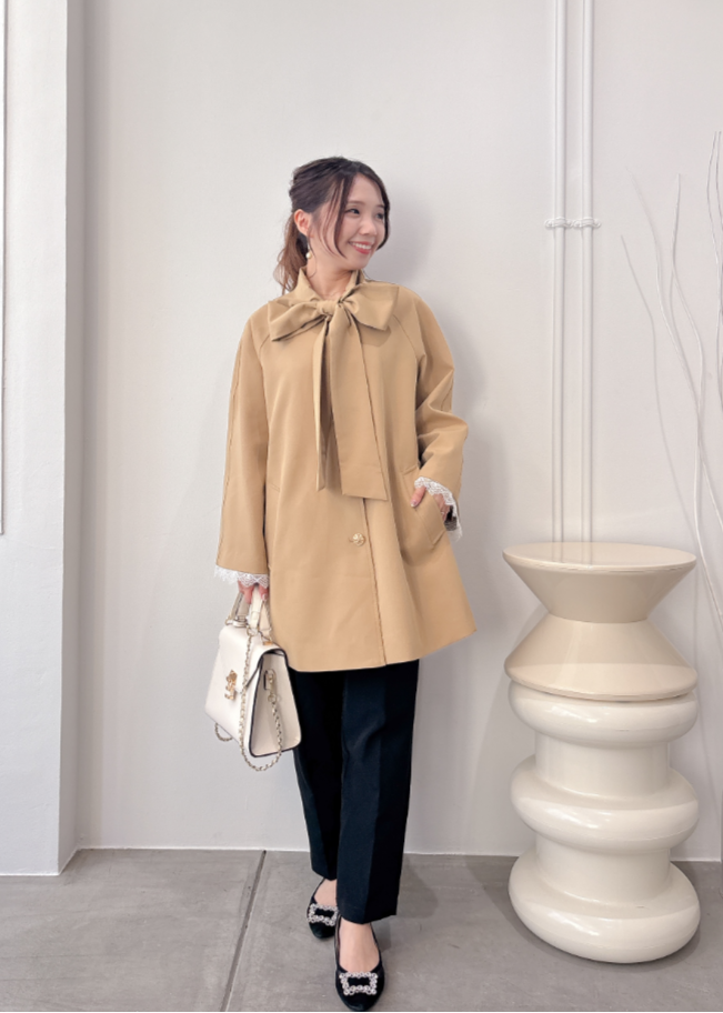 サイドリボントレンチコート