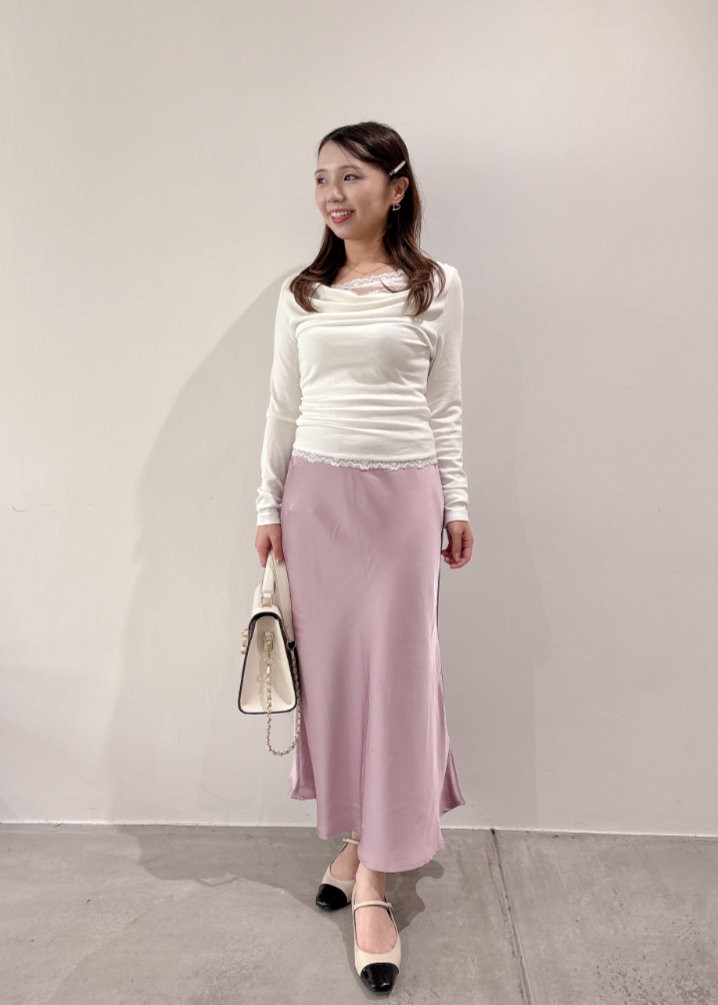 レースドレープカットソー