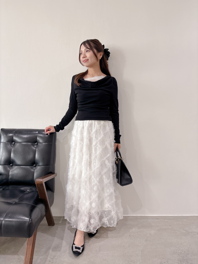 レースドレープカットソー