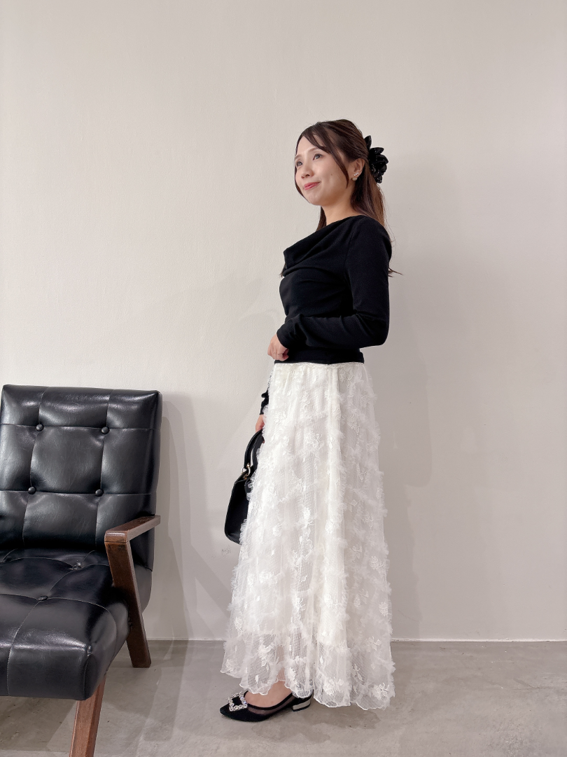 レースドレープカットソー