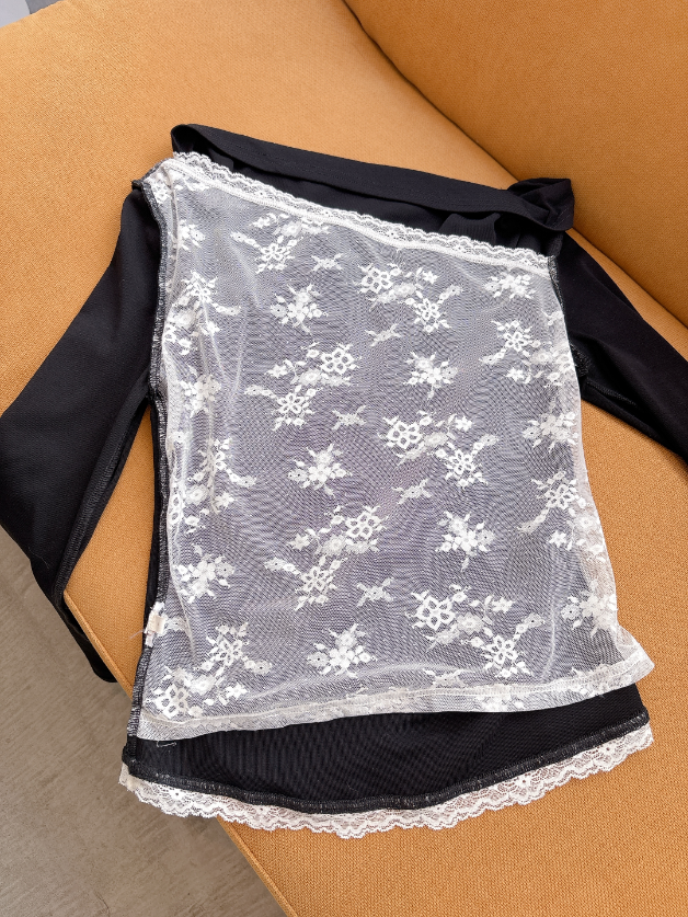 レースドレープカットソー