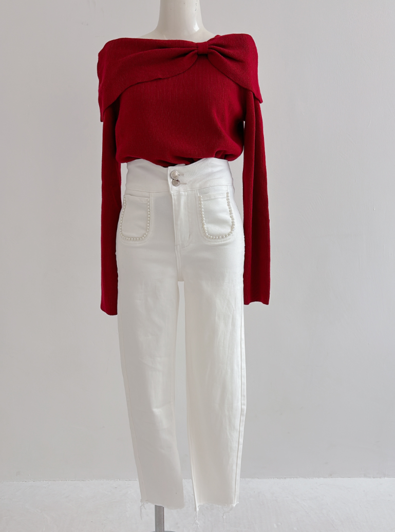 パールスリムテーパードデニム