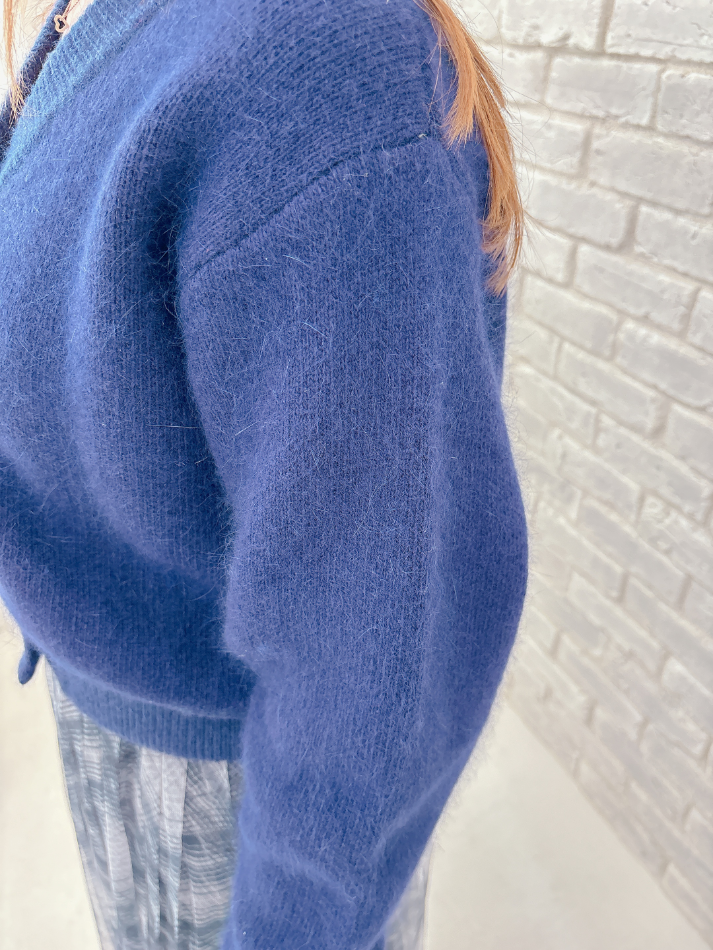 モヘアライクビジューカーディガン