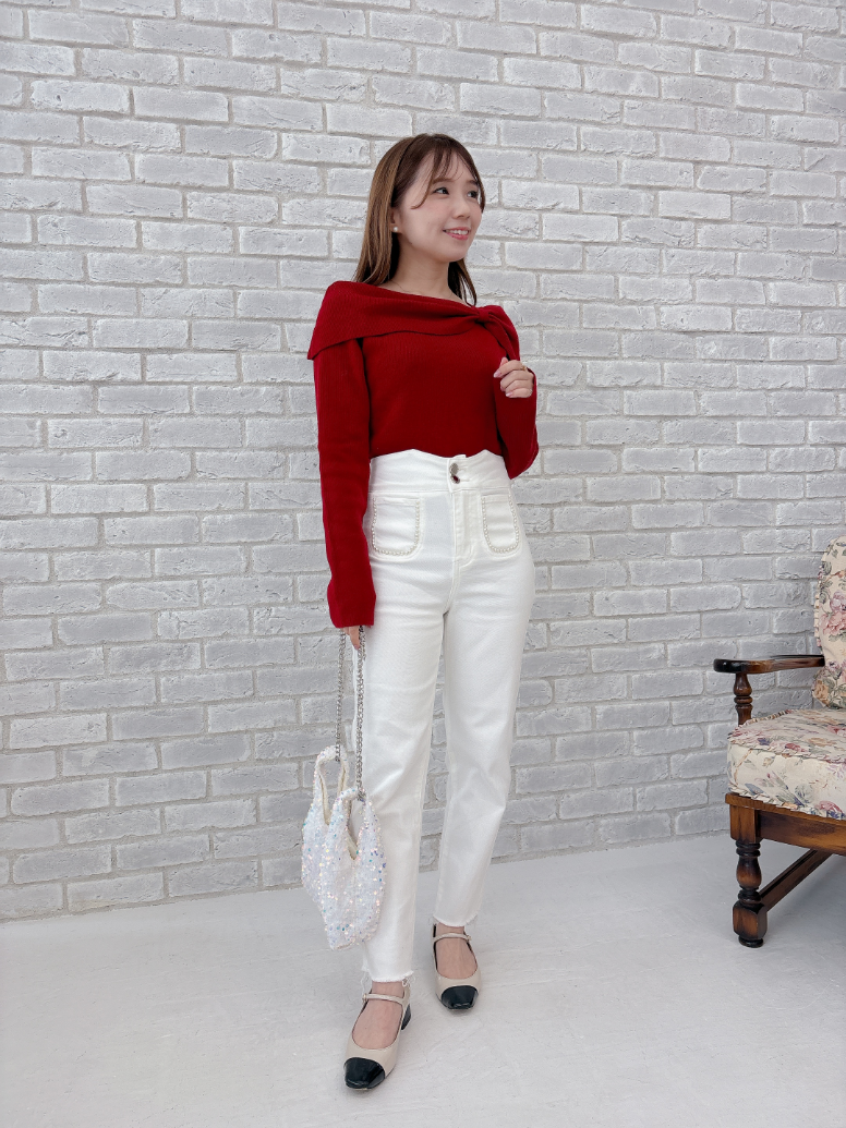 パールスリムテーパードデニム