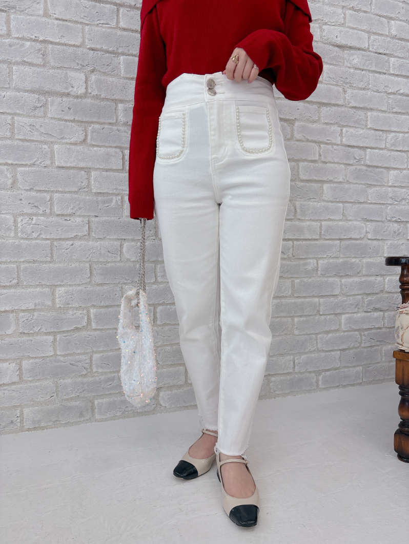 パールスリムテーパードデニム