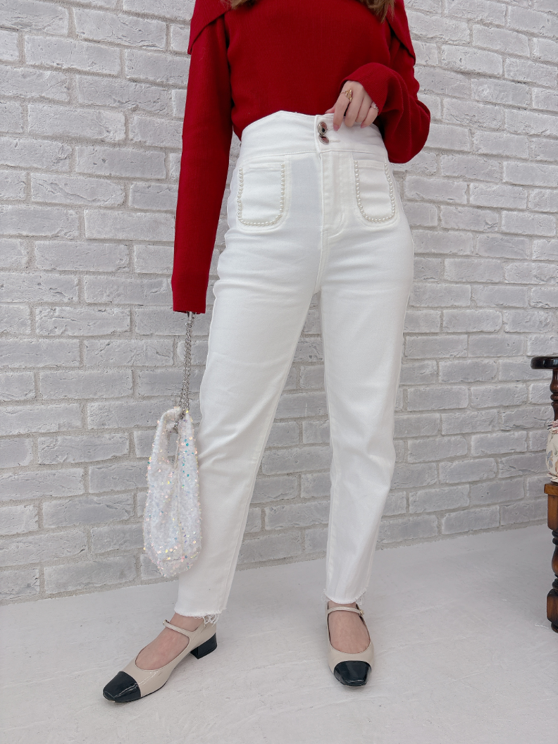 パールスリムテーパードデニム