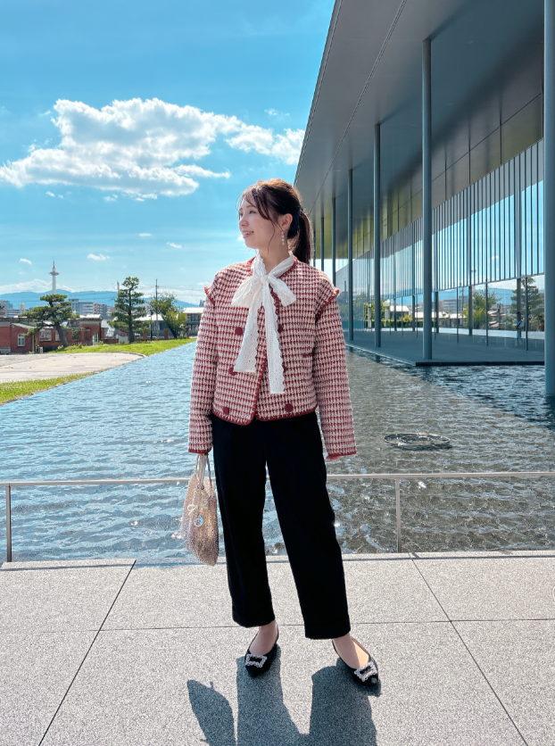 レースボウタイブラウス