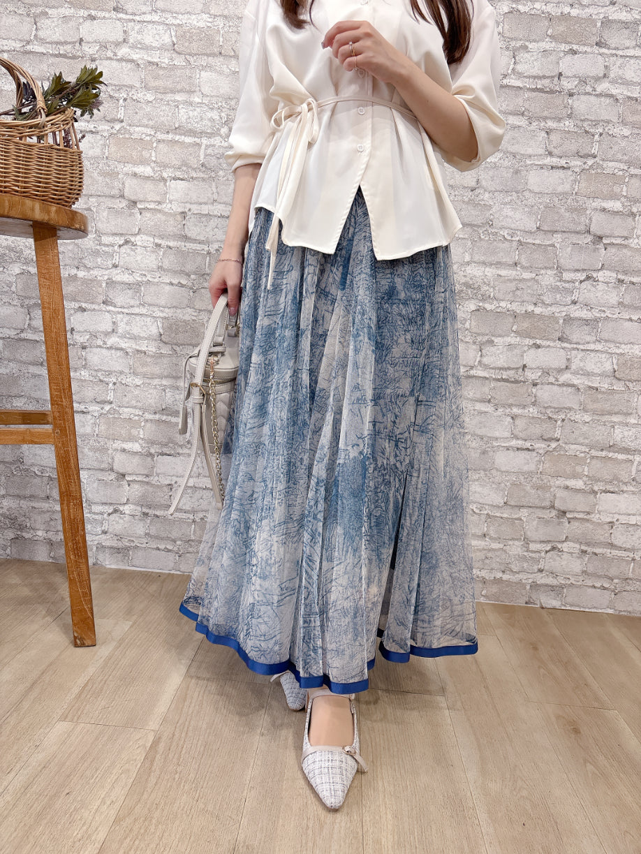 トワルドジュイ柄チュールスカート