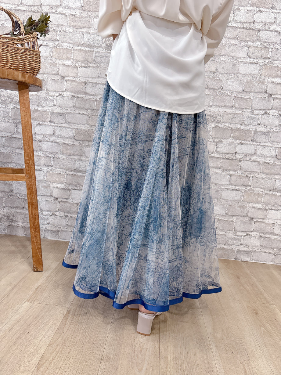 トワルドジュイ柄チュールスカート