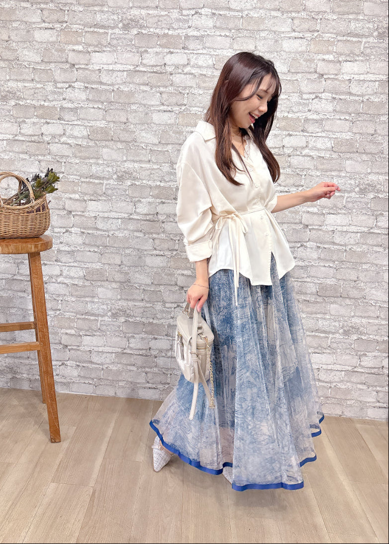 トワルドジュイ柄チュールスカート