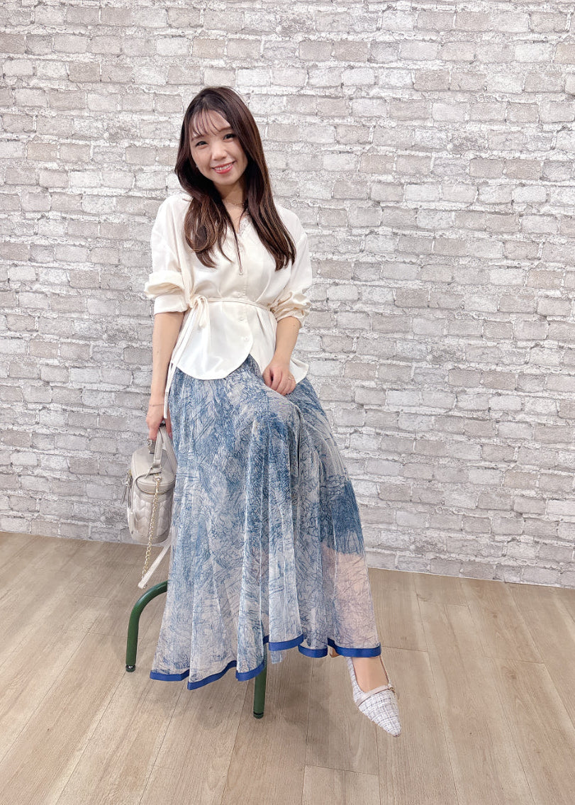 トワルドジュイ柄チュールスカート
