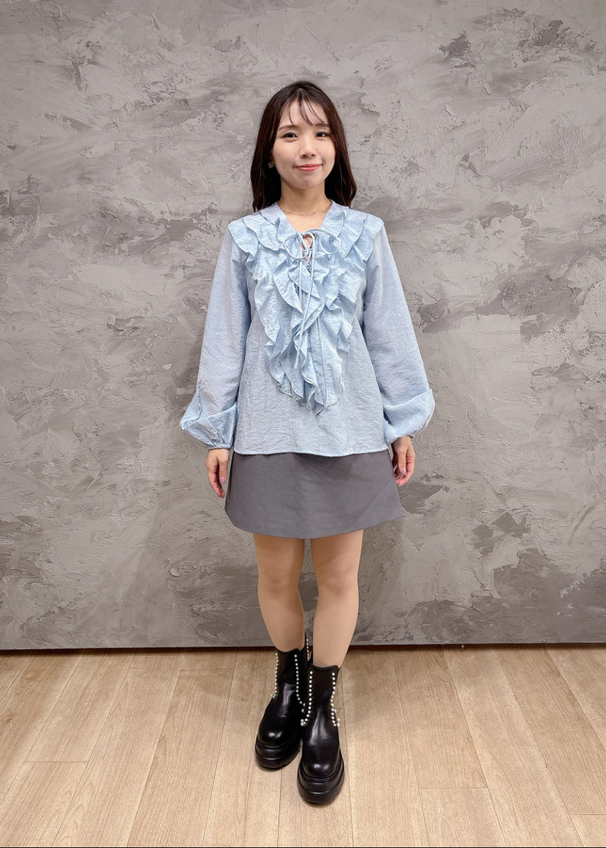 ボリュームフリルブラウス
