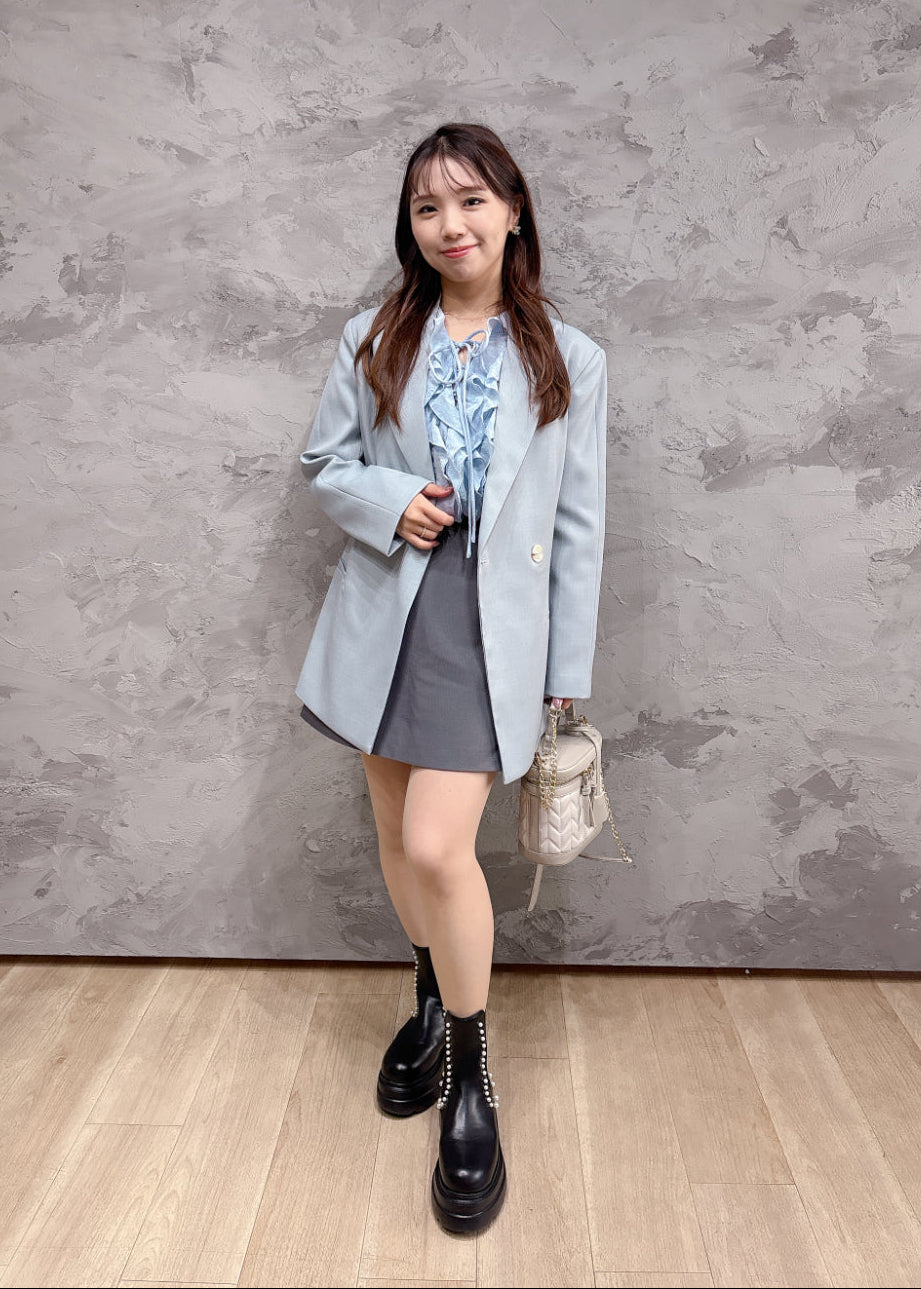 リボン付きテーラードジャケット